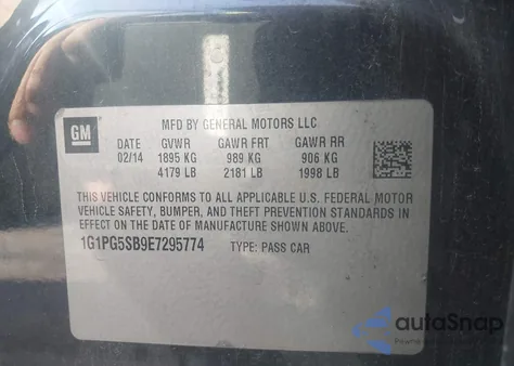 2014 Chevrolet Cruze Ltz z USA, uszkodzony, nr VIN 1G1PG5SB9E7295774